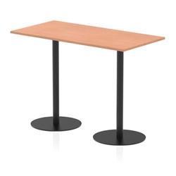 Italia 1600 x 800mm Rectangular Table Beech 1145mm High Black Leg on Productcaster.