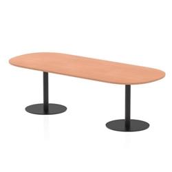 Italia 2400mm Poseur Boardroom Table Beech 720mm High Black Leg on Productcaster.