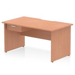 Impulse 1400 x 800mm Scalloped Desk Beech Panel End + 1D Ped on Productcaster.