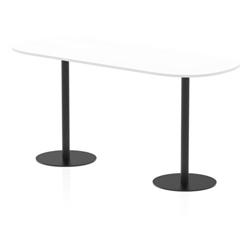 Italia 2400mm Poseur Boardroom Table White Top 1145mm High Black Leg on Productcaster.