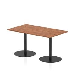 Italia 1400 x 800mm Rectangular Table Walnut Top 720mm High Black Leg on Productcaster.