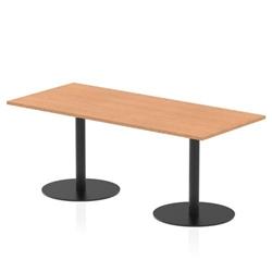 Italia 1800 x 800mm Poseur Table Oak Top H:720mm Black Leg on Productcaster.