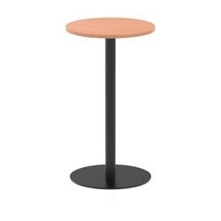 Italia 600mm Poseur Round Table Beech 1145mm High Black Leg on Productcaster.