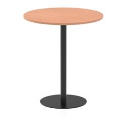Italia 1000mm Poseur Round Table Beech 1145mm High Black Leg on Productcaster.