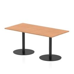 Italia 1600 x 800mm Rectangular Table Oak Top 720mm High Black Leg on Productcaster.