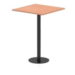 Italia 800mm Poseur Square Table Beech 1145mm High Black Leg on Productcaster.