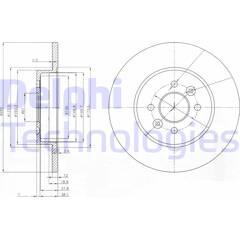 DELPHI Bremssatz (2 Bremsscheiben) 5012759370322 on Productcaster.