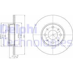 DELPHI Bremssatz (2 Bremsscheiben) 5012759467381 on Productcaster.