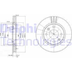 DELPHI Bremssatz (2 Bremsscheiben) 5012759036099 on Productcaster.