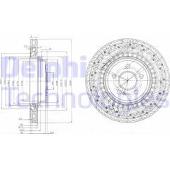 DELPHI Set van 2 remschijven 5012759355053 on Productcaster.