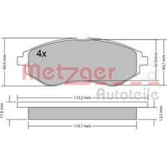 METZGER Bremsbeläge vorne (4er-Satz) 4250032670948 on Productcaster.