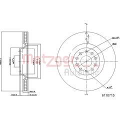 METZGER Bremssatz (2 Bremsscheiben) 4250032645137 on Productcaster.