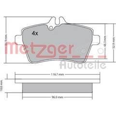 METZGER Remblokset voor 4250032667436 on Productcaster.