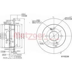 METZGER Set van 2 remschijven 4250032640361 on Productcaster.