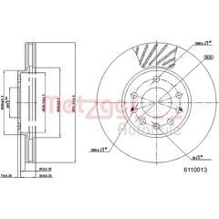 METZGER Set van 2 remschijven 4250032638108 on Productcaster.