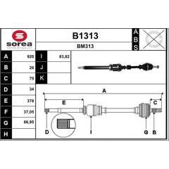 SNRA Aandrijfass 3660089049641 on Productcaster.