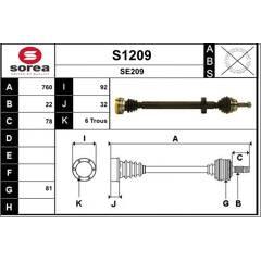 SNRA Aandrijfas 3660089118606 on Productcaster.