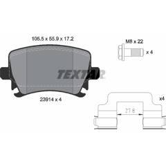 TEXTAR Bremsbelagsatz hinten 4019722267345 on Productcaster.