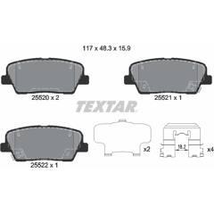 TEXTAR Bremsbelagsatz hinten 4019722445286 on Productcaster.