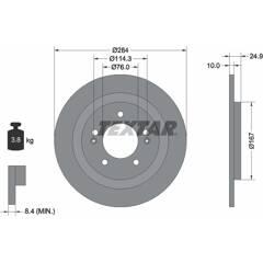 TEXTAR Bremssatz (2 Bremsscheiben) 4019722446313 on Productcaster.