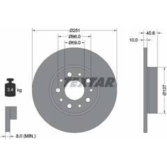 TEXTAR Bremssatz (2 Bremsscheiben) 4019722450402 on Productcaster.