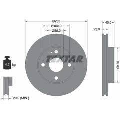 TEXTAR Bremssatz (2 Bremsscheiben) 4019722173295 on Productcaster.