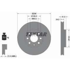 TEXTAR Bremssatz (2 Bremsscheiben) 4019722300950 on Productcaster.