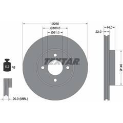 TEXTAR Bremssatz (2 Bremsscheiben) 4019722446368 on Productcaster.