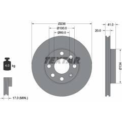 TEXTAR Set van 2 remschijven 4019722308697 on Productcaster.