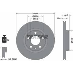 TEXTAR Set van 2 remschijven 4019722287183 on Productcaster.