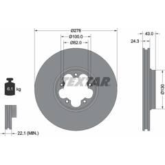 TEXTAR Set van 2 remschijven 4019722301469 on Productcaster.