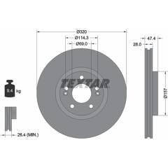 TEXTAR Set van 2 remschijven 4019722438431 on Productcaster.