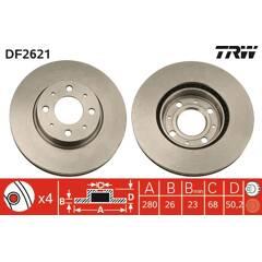 TRW Bremssatz (2 Bremsscheiben) 3322937076444 on Productcaster.