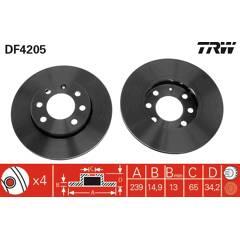 TRW Bremssatz (2 Bremsscheiben) 3322937321025 on Productcaster.