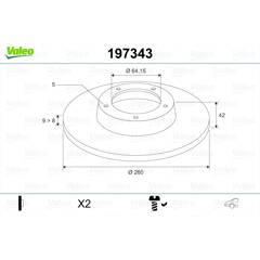 VALEO Bremssatz (2 Bremsscheiben) 3276421973439 on Productcaster.