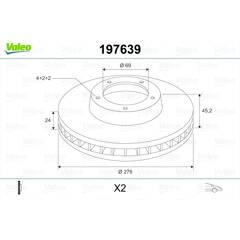 VALEO Bremssatz (2 Bremsscheiben) 3276421976393 on Productcaster.