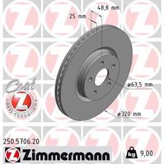 ZIMMERMANN Bremssatz (2 Bremsscheiben) 4250238784975 on Productcaster.