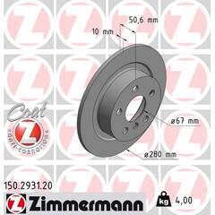 ZIMMERMANN Set van 2 remschijven 4250238764243 on Productcaster.