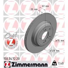 ZIMMERMANN Set van 2 remschijven 4250238746140 on Productcaster.