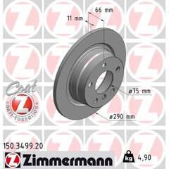 ZIMMERMANN Set van 2 remschijven 4250238753773 on Productcaster.