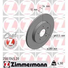 ZIMMERMANN Set van 2 remschijven 4250238757023 on Productcaster.