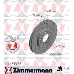 ZIMMERMANN Set van 2 remschijven 4250238745587 on Productcaster.