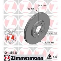 ZIMMERMANN Set van 2 remschijven 4250238718116 on Productcaster.