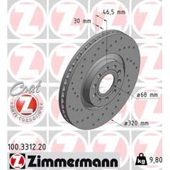 ZIMMERMANN Set van 2 remschijven 4250238718239 on Productcaster.