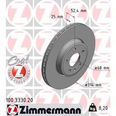 ZIMMERMANN Set van 2 remschijven 4250238720522 on Productcaster.