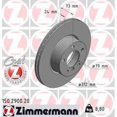 ZIMMERMANN Set van 2 remschijven 4250238754985 on Productcaster.