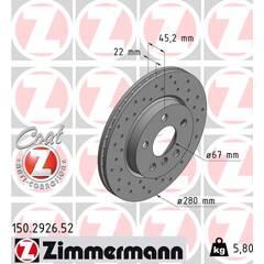 ZIMMERMANN Set van 2 remschijven 4250238763697 on Productcaster.