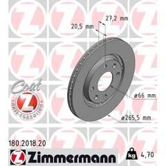 ZIMMERMANN Set van 2 remschijven 4250238761655 on Productcaster.