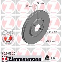 ZIMMERMANN Set van 2 remschijven 4250238763109 on Productcaster.