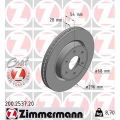 ZIMMERMANN Set van 2 remschijven 4250238768753 on Productcaster.